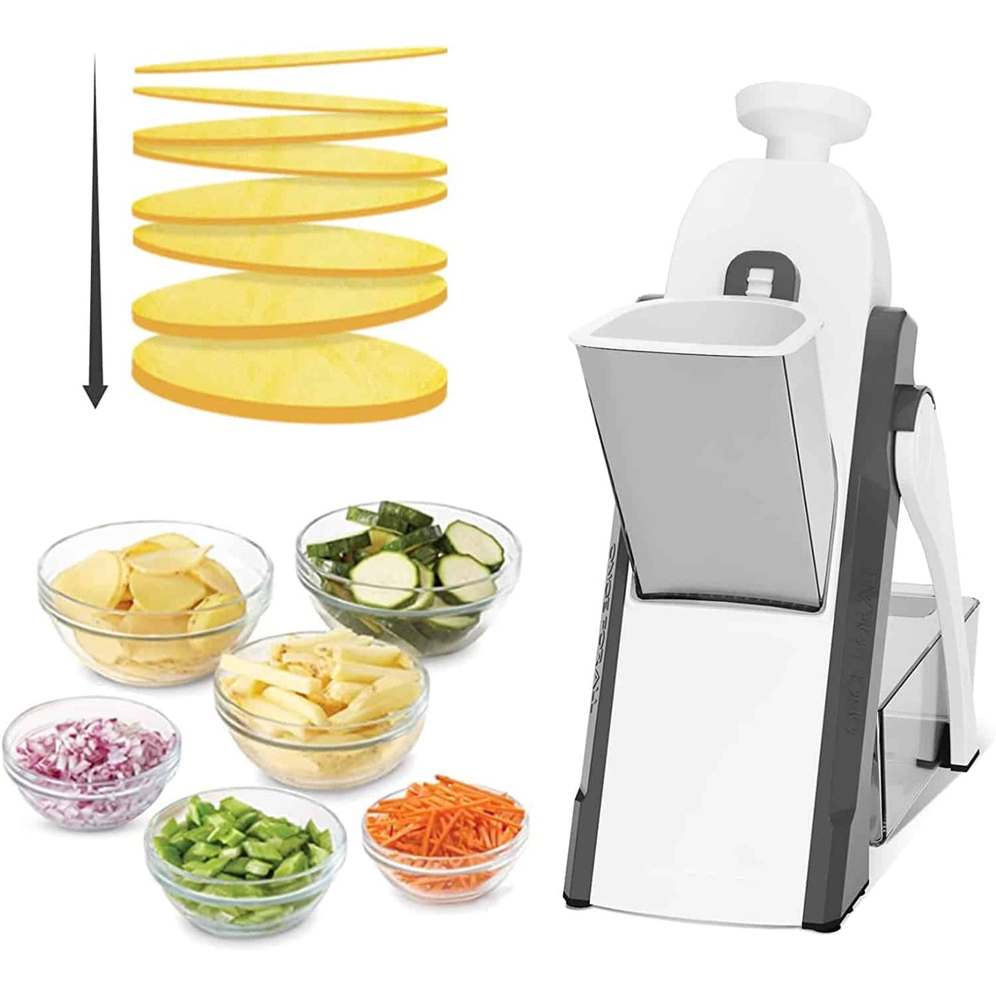 Mandoline Vegetable Cutter Chopper | Adjustable Multi-function Vertical Vegetable Cutter